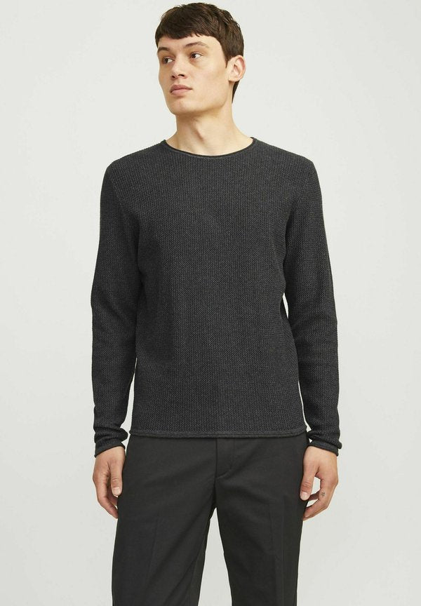 Jack & Jones Knitted Plain Knitted - Jumper - dark grey melange