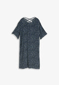 TOM TAILOR TOM TAILOR KLEIDER & JUMPSUITS LOOSE FIT KLEID MIT CUT-OUT-DETAIL - Day dress - navy small leaves design
