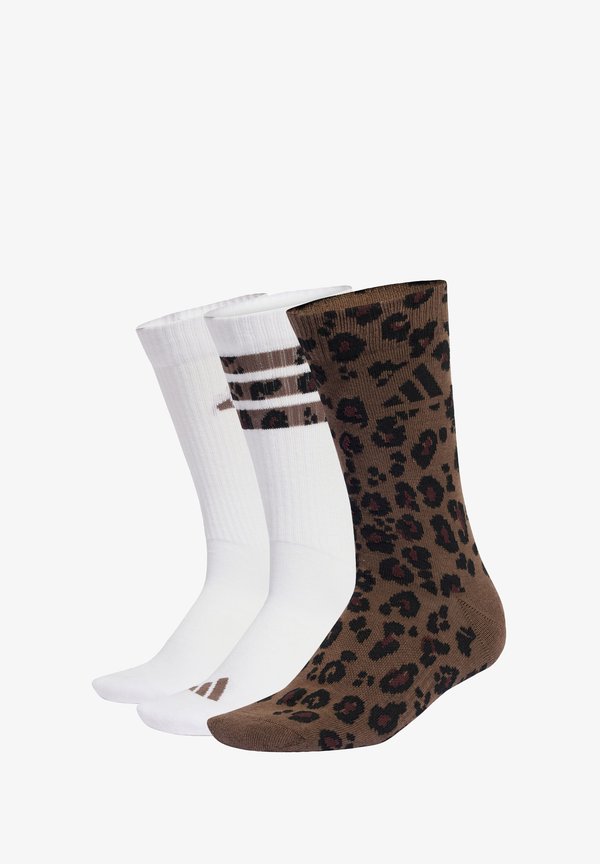 adidas Performance LEO GRAPHIC SOCKS 3 PAIR PACK - Sports socks - earth strata/shadow brown/white