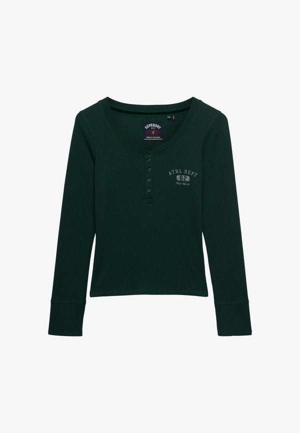 Superdry & Co SUPERDRY ATHLETIC BUTTON DOWN LONG SLEEVE TOP.. - Long sleeved top - enamel green