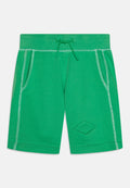 Grüne Shorts aus Baumwollmischung, mit einem strukturierten Bund, zwei Seitentaschen, kontrastierenden Nähten und einem Akzent in Form eines Diamant-Logos.