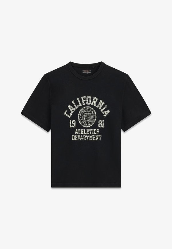 Guess T-SHIRT MIT GEDRUCKTEM LOGO - Print T-shirt - schwarz