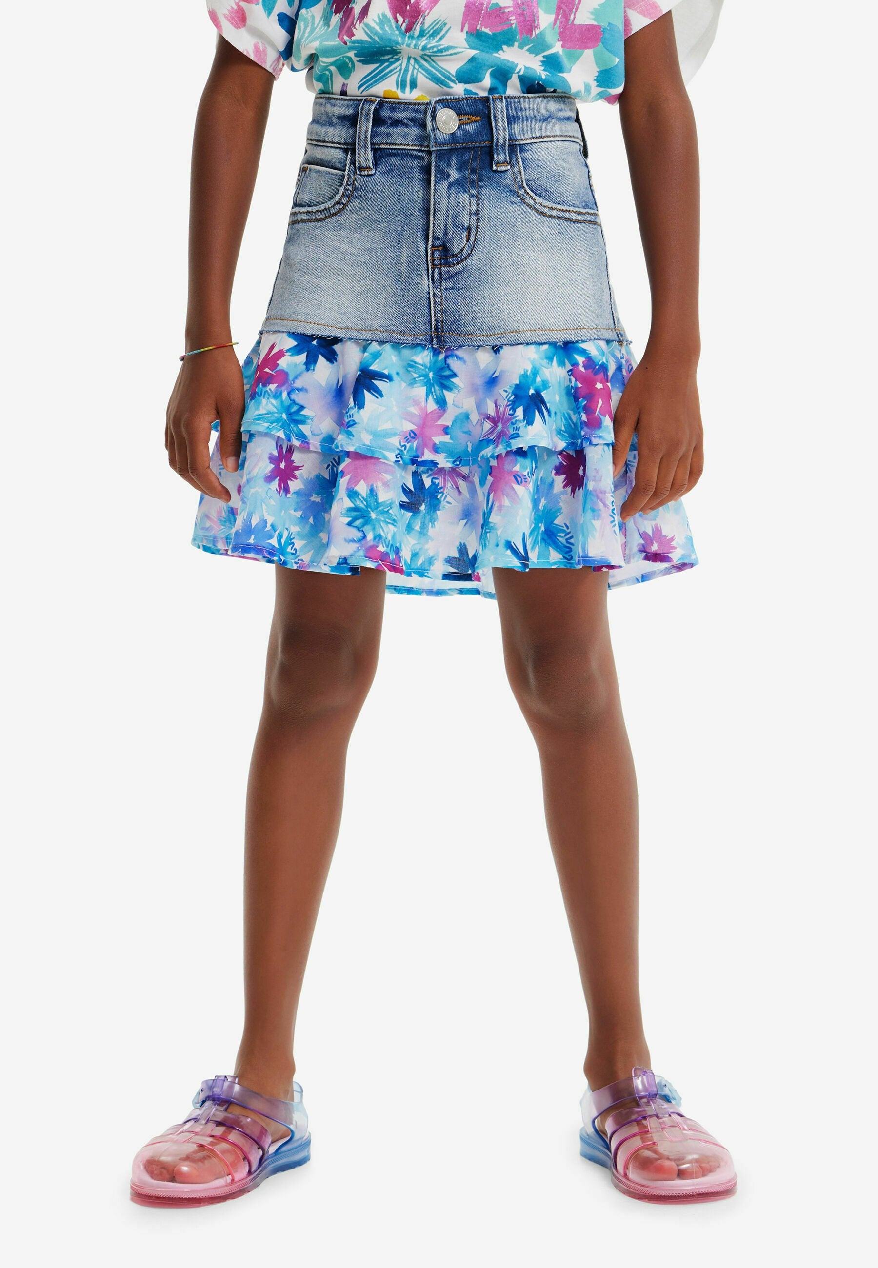 Desigual FLORAL RUFFLE DENIM
