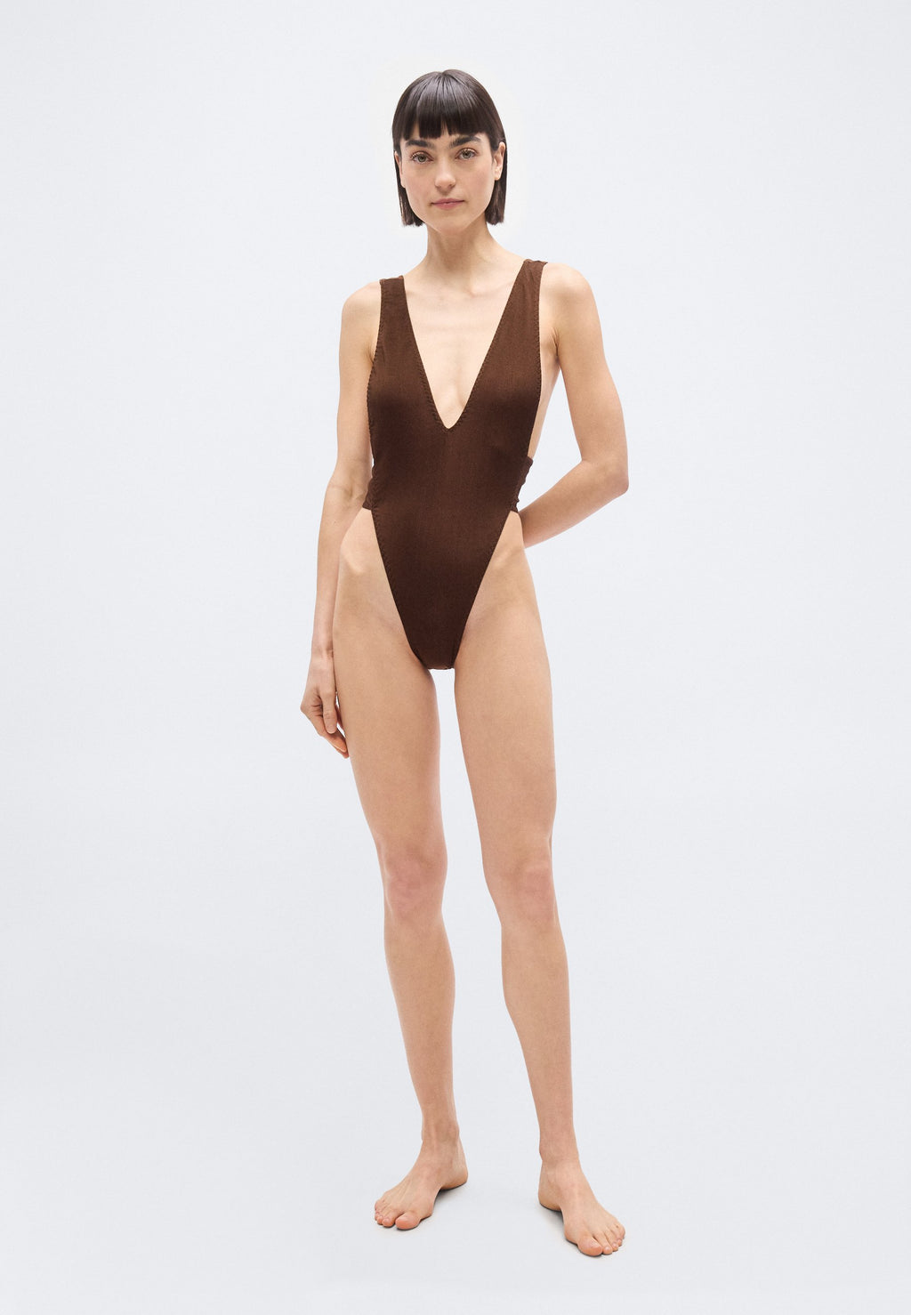 ADRIANA DEGREAS HIGH LEG SWIMSUIT