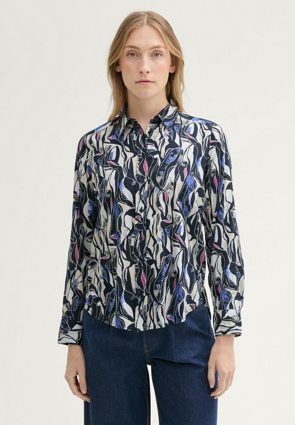 TOM TAILOR GEMUSTERTE - Button-down blouse - blue