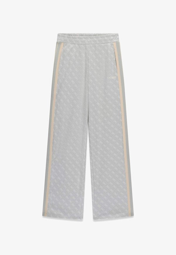 Guess 4G JACQUARD STRAIGHT LEG PANTS - Tracksuit bottoms - mehrfarbig grau