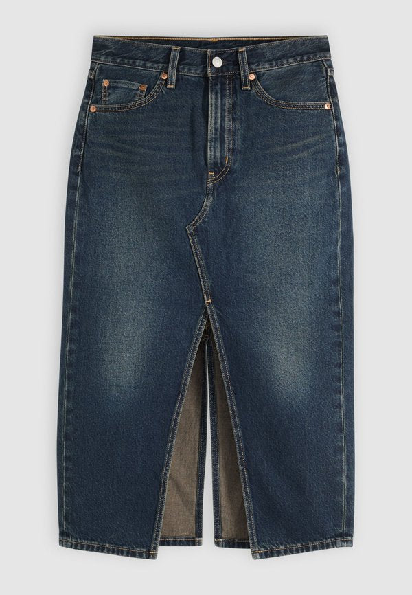 Levi's® DECON SLIT MIDI - Denim skirt - high vibration