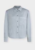 Marc O'Polo BLOUSE, BOXY SHAPE, KENT COLLAR, CHEST POCKET, LONGSLEEVE, GARMENT DYED, SOLID