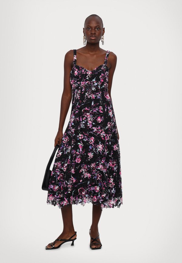 ML Monique Lhuillier MANON SLEEVELESS MIDI DRESS