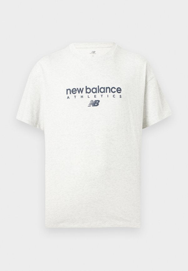 New Balance LINEAR GRAPHIC - Print T-shirt - ash heather