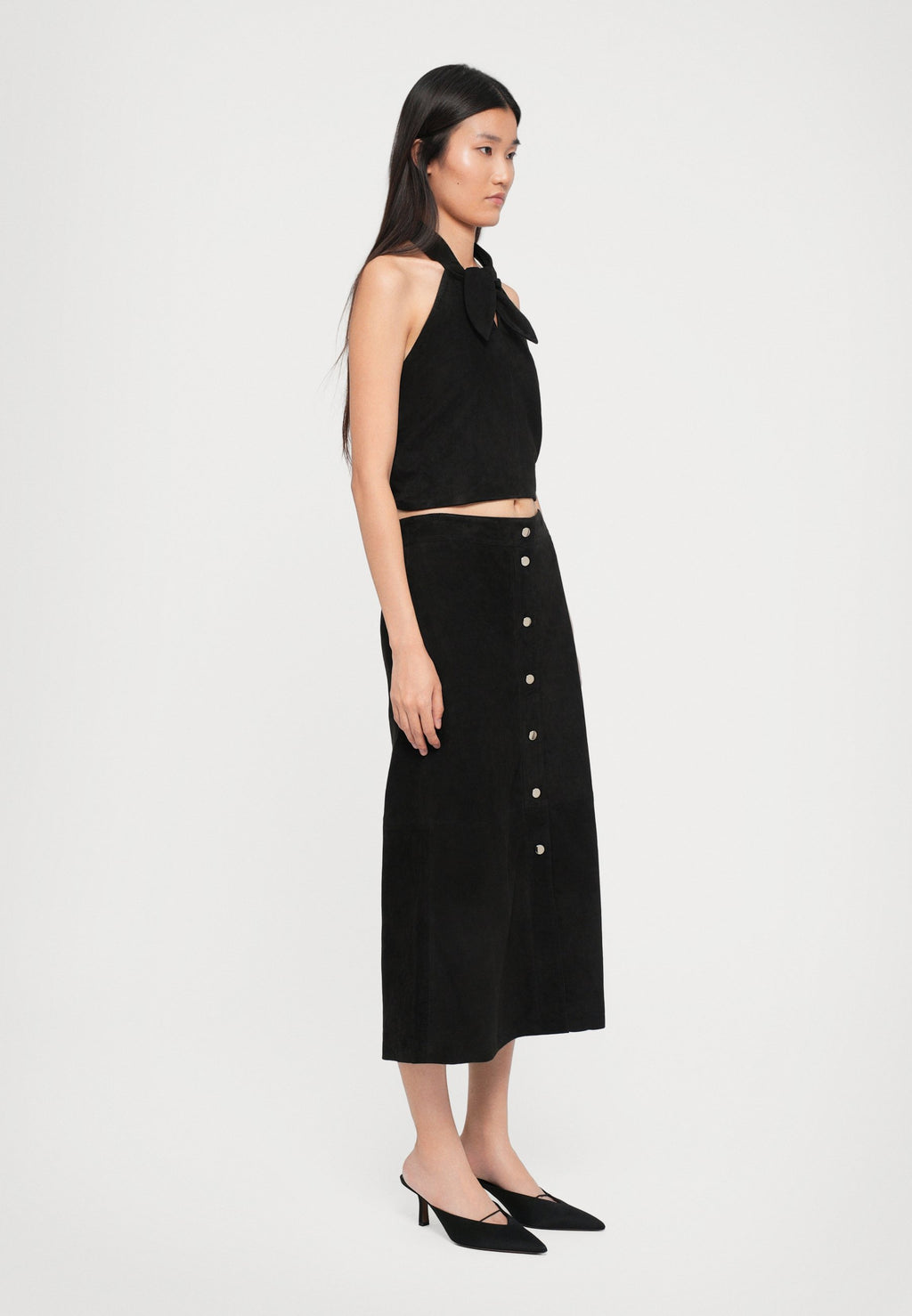STUDIO ID BUTTON MIDI SKIRT
