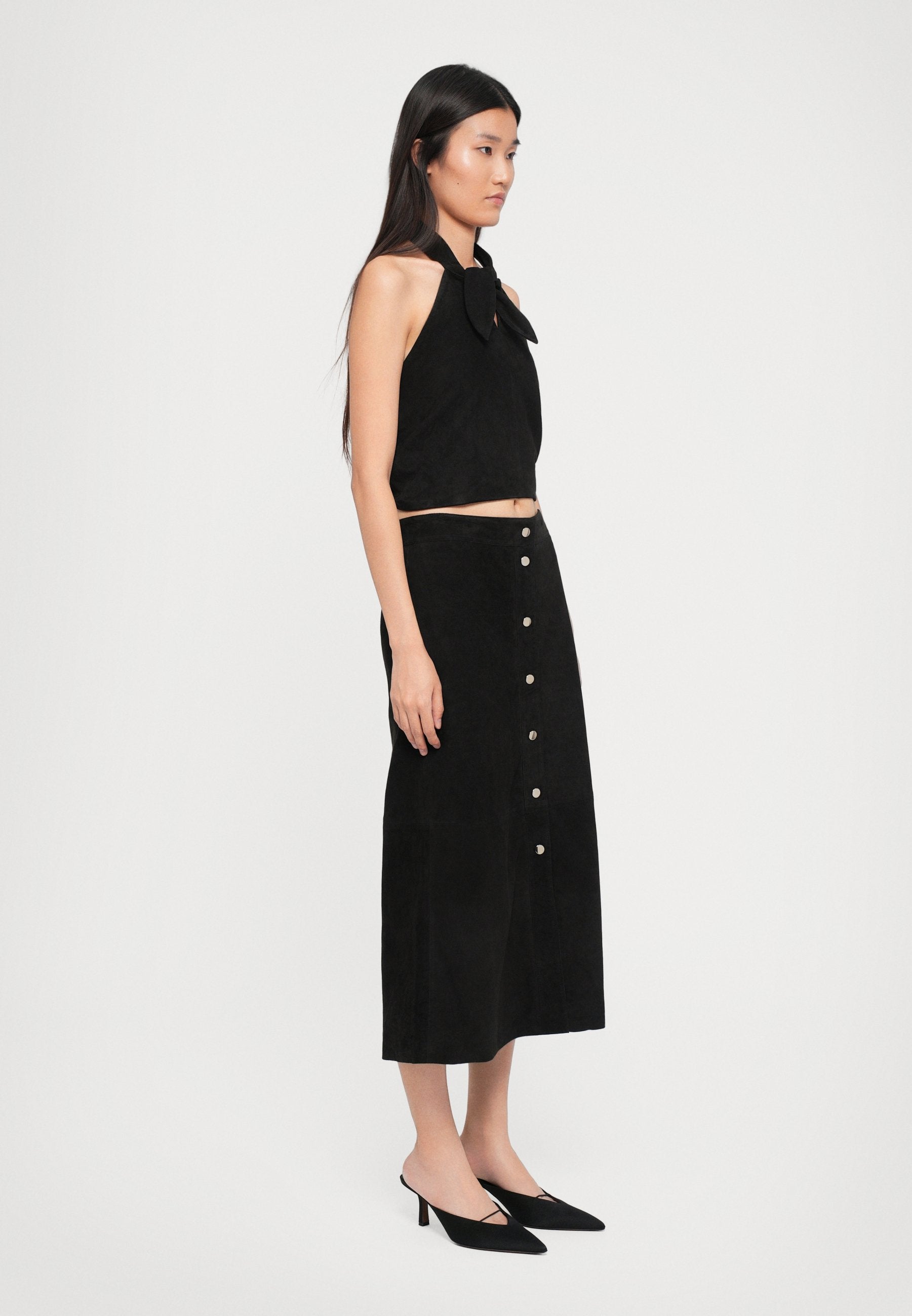 STUDIO ID BUTTON MIDI SKIRT