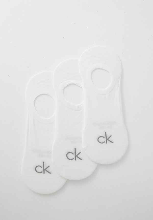 Calvin Klein Underwear MEN FOOTIE HIGH CUT 3 PACK - Invisible socks - white