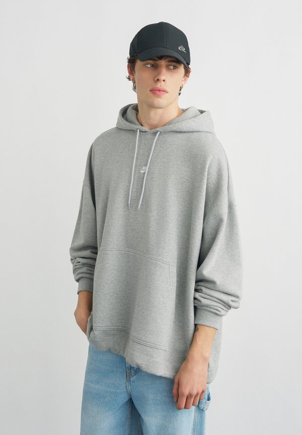 Nike Sportswear M NK CLUB FT OS PO HOODIE - Hoodie - grey heather/smoke grey/white