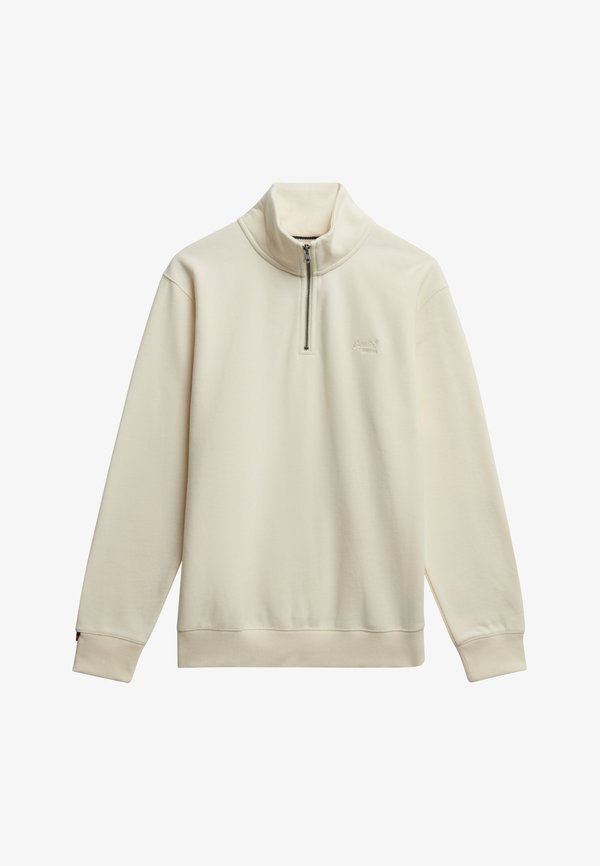 Superdry & Co ESSENTIAL LOGO HALF ZIP - Sweatshirt - dusty white