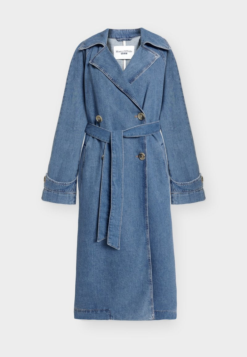 PINEAPPLE FIBRE, DENIM TRENCHCOAT, DOUBLEBREASTED, BELT Media 1