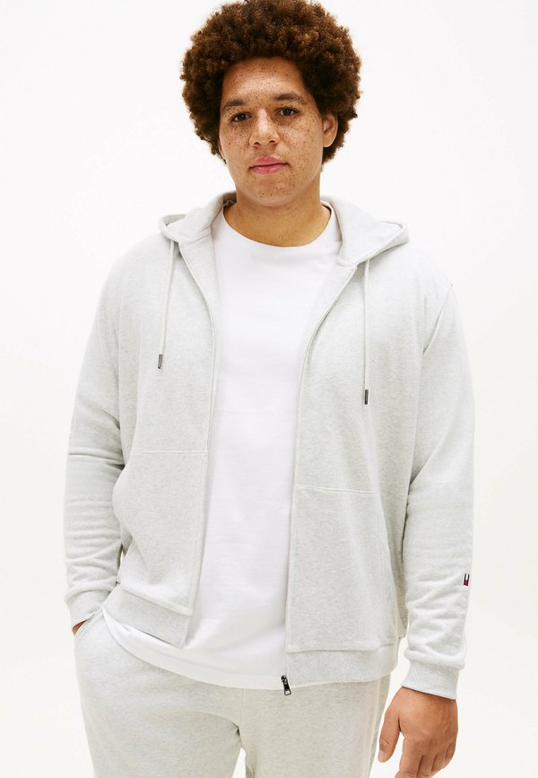 Tommy Hilfiger PLUS TH ORIGINAL TERRY ZIP-THRU LOUNGE - Zip-up sweatshirt - ice grey heather