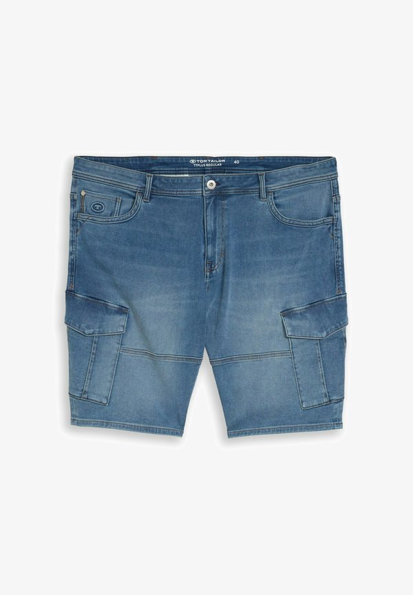 TOM TAILOR REGULAR FIT - Denim shorts - used mid stone blue denim