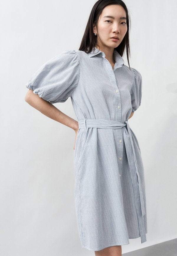 GANT SEERSUCKER PUFF SLEEVE DRESS