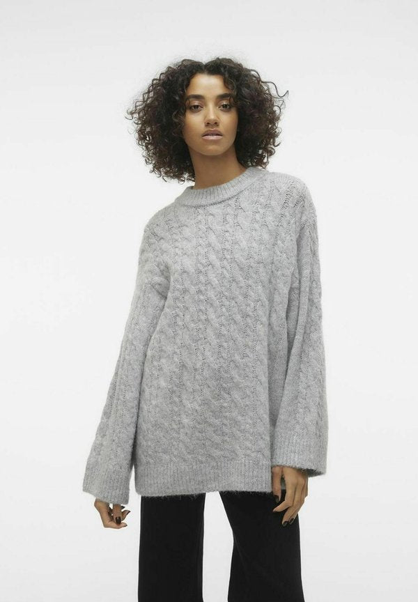 Vero Moda Knitted Knitted - Jumper - light grey melange