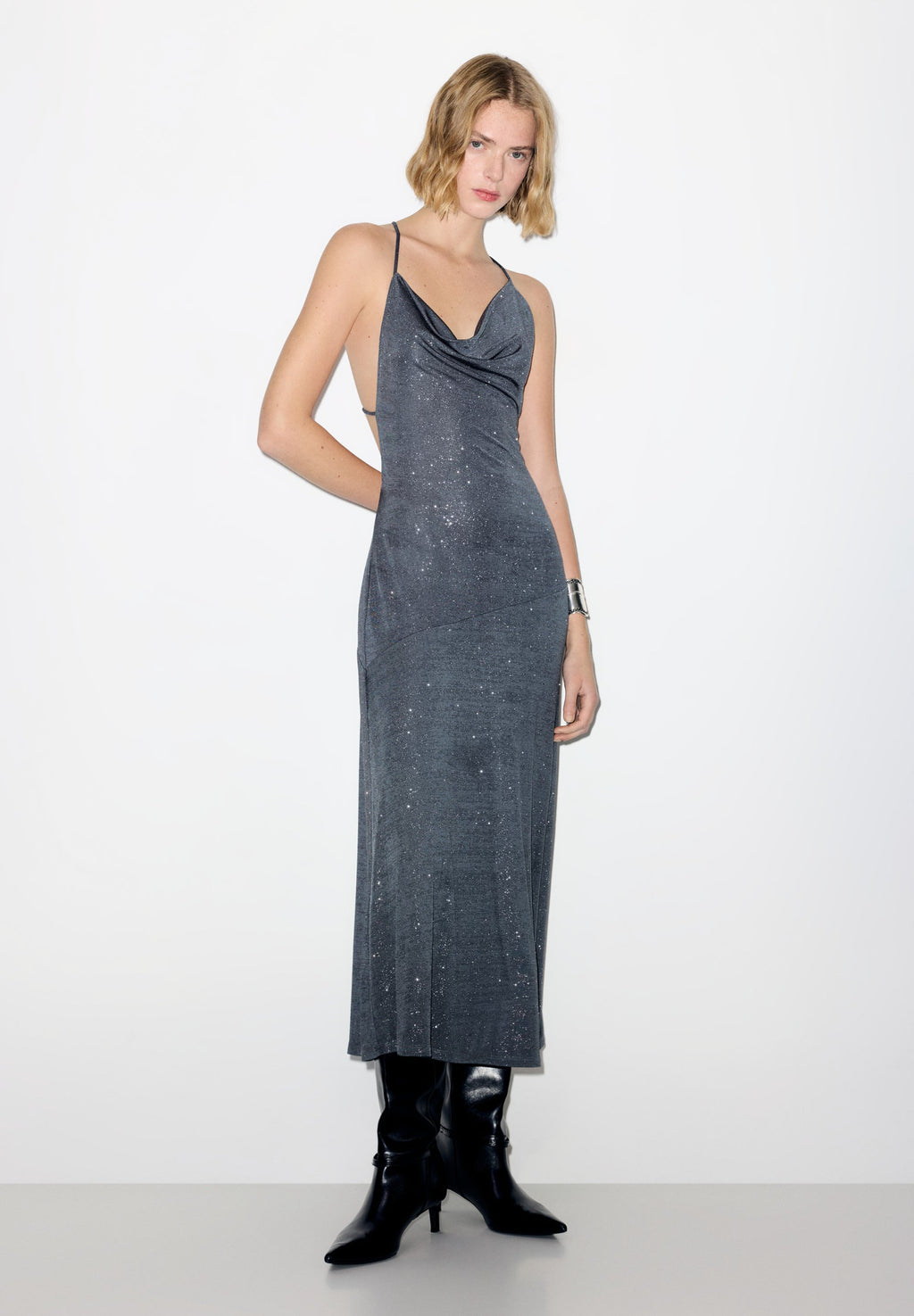 PULL&BEAR SHIMMERY DRAPED - MIDI