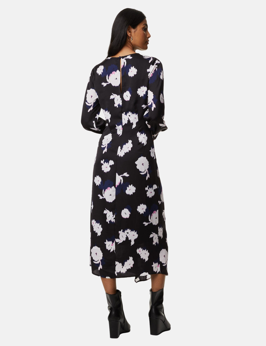 Marks & Spencer  FLORAL ROUND NECK  A LINE