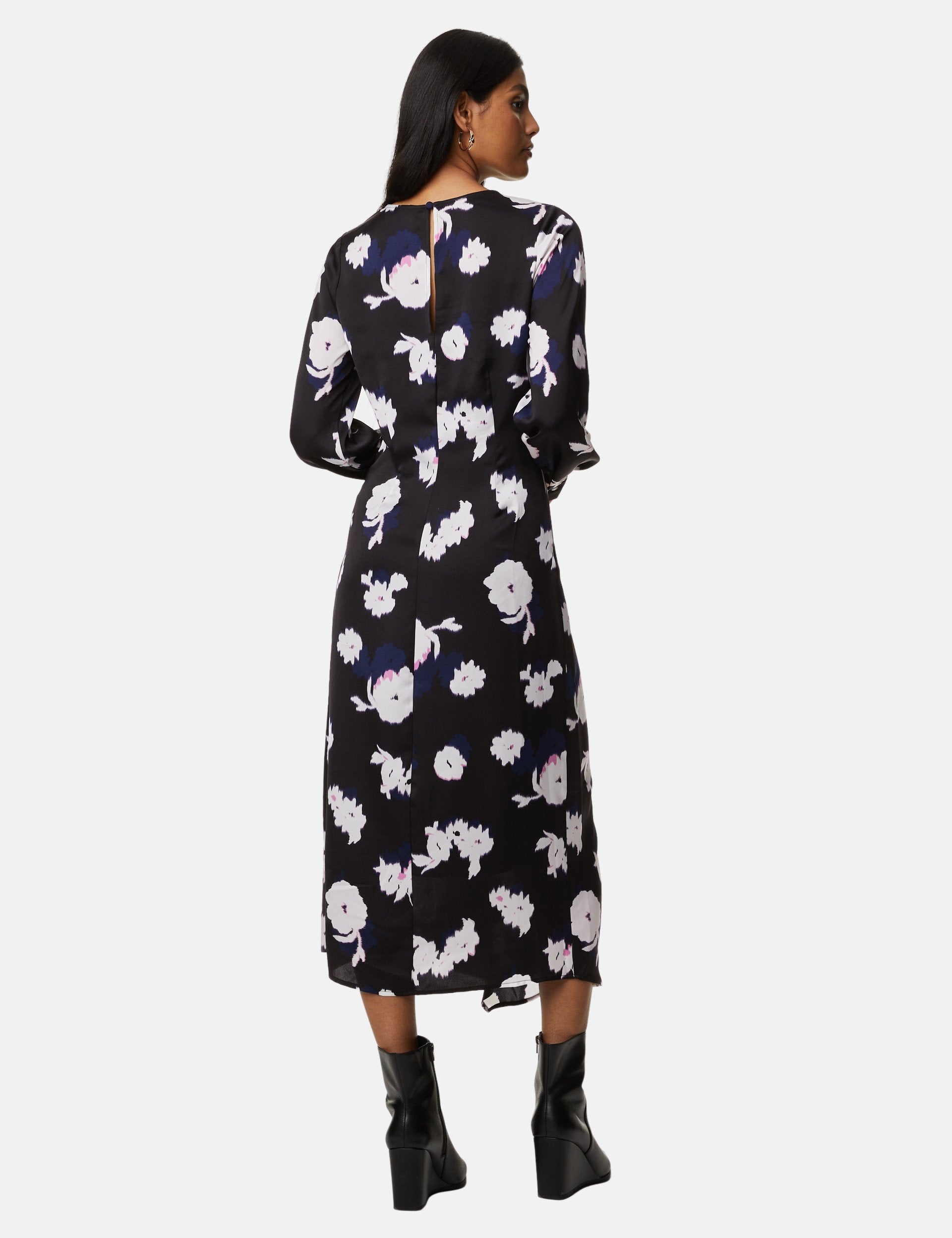 Marks & Spencer  FLORAL ROUND NECK  A LINE