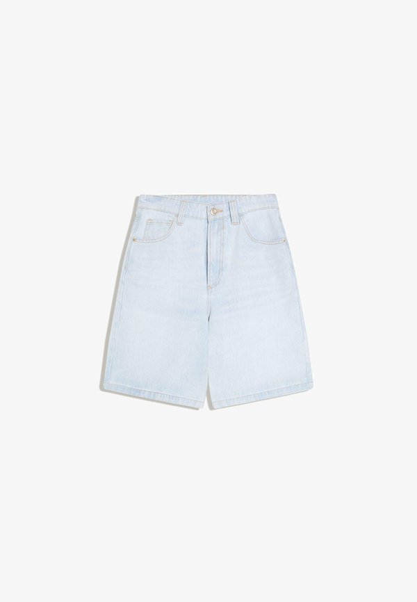 Bershka BAGGY - Denim shorts - light blue