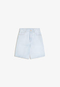Bershka BAGGY - Denim shorts - light blue