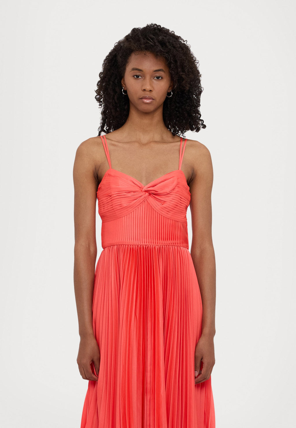 AMUR KRISLEY PLEATED MIDI DRESS