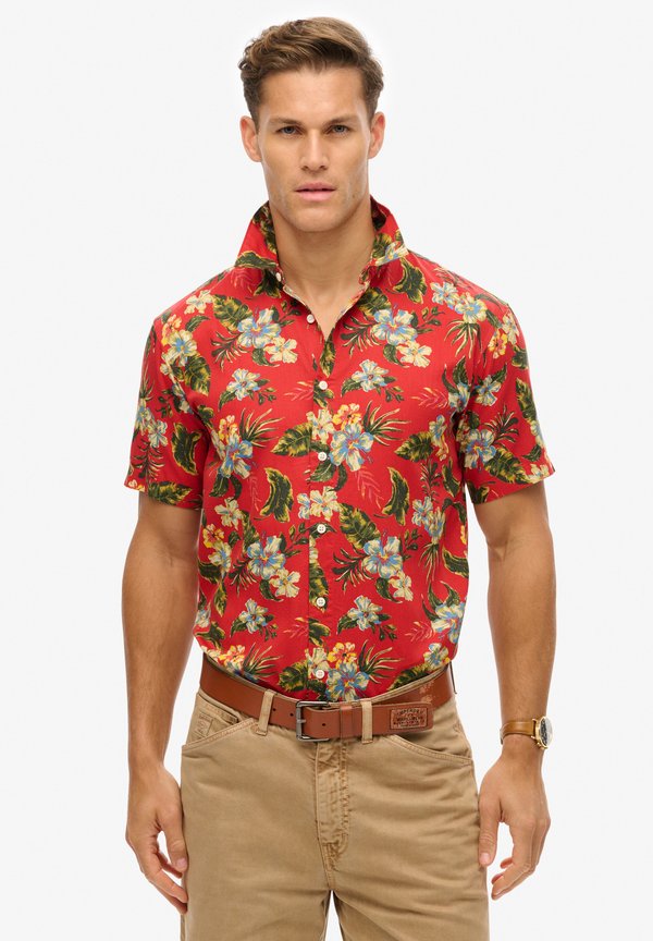 Superdry & Co HAWAIIAN PRINTED - Shirt - botanical red