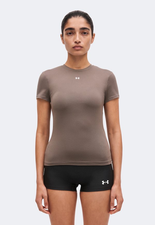 Under Armour MOTION FITTED - Basic T-shirt - peppercorn/white