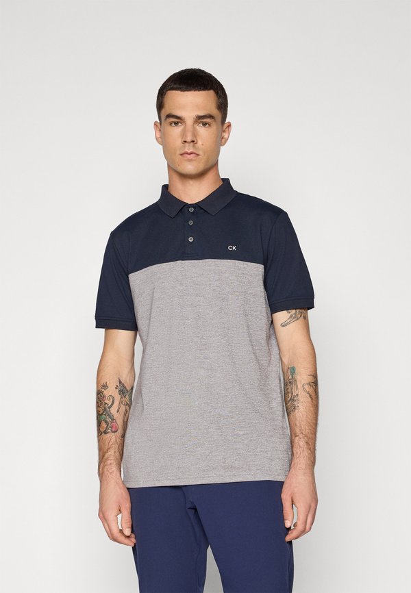 Calvin Klein Golf COLOUR BLOCK - Polo shirt - navy/silver-coloured marl