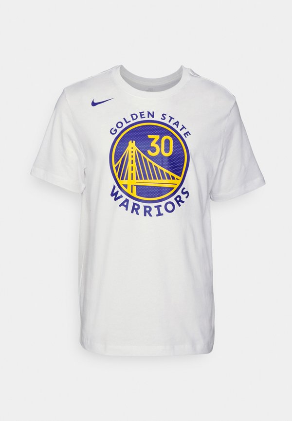 Nike Performance NBA GOLDEN STATE WARRIORS STEPH CURRY NAME AND NUMBER TEE - Print T-shirt - white/curry stephen