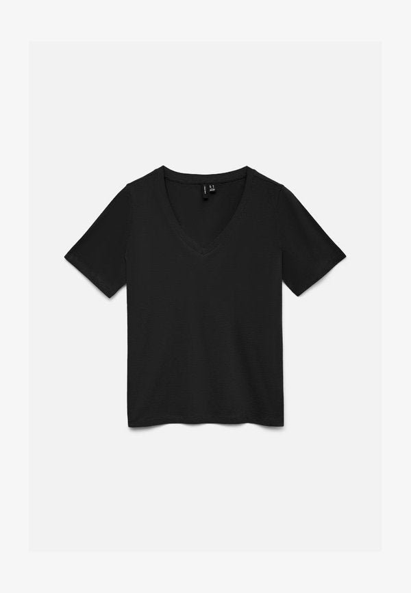 Vero Moda VMPAULINA NECK NOOS - Basic T-shirt - black