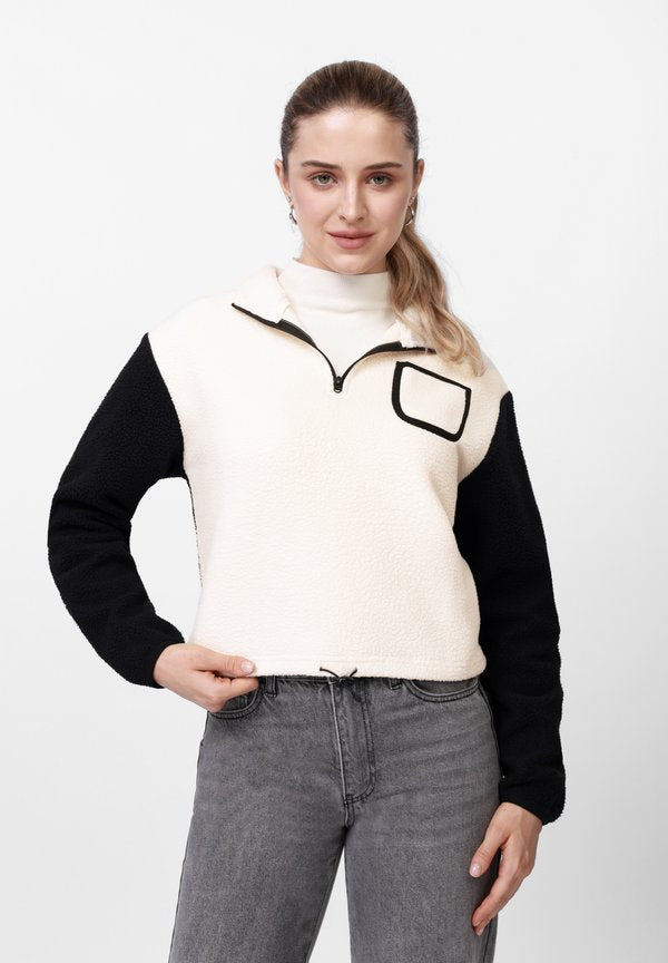 Even&Odd TEDDY QUARTER-ZIP SWEATER