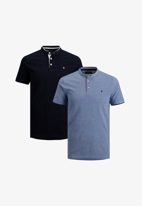 Jack & Jones 2ER PACK PAULOS MAO - Basic T-shirt - dunkelblau   hellblau