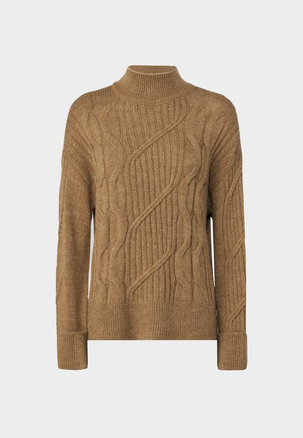 ONLY ONLLEISE LOOSE HIGHNECK  - Jumper - tannin melange