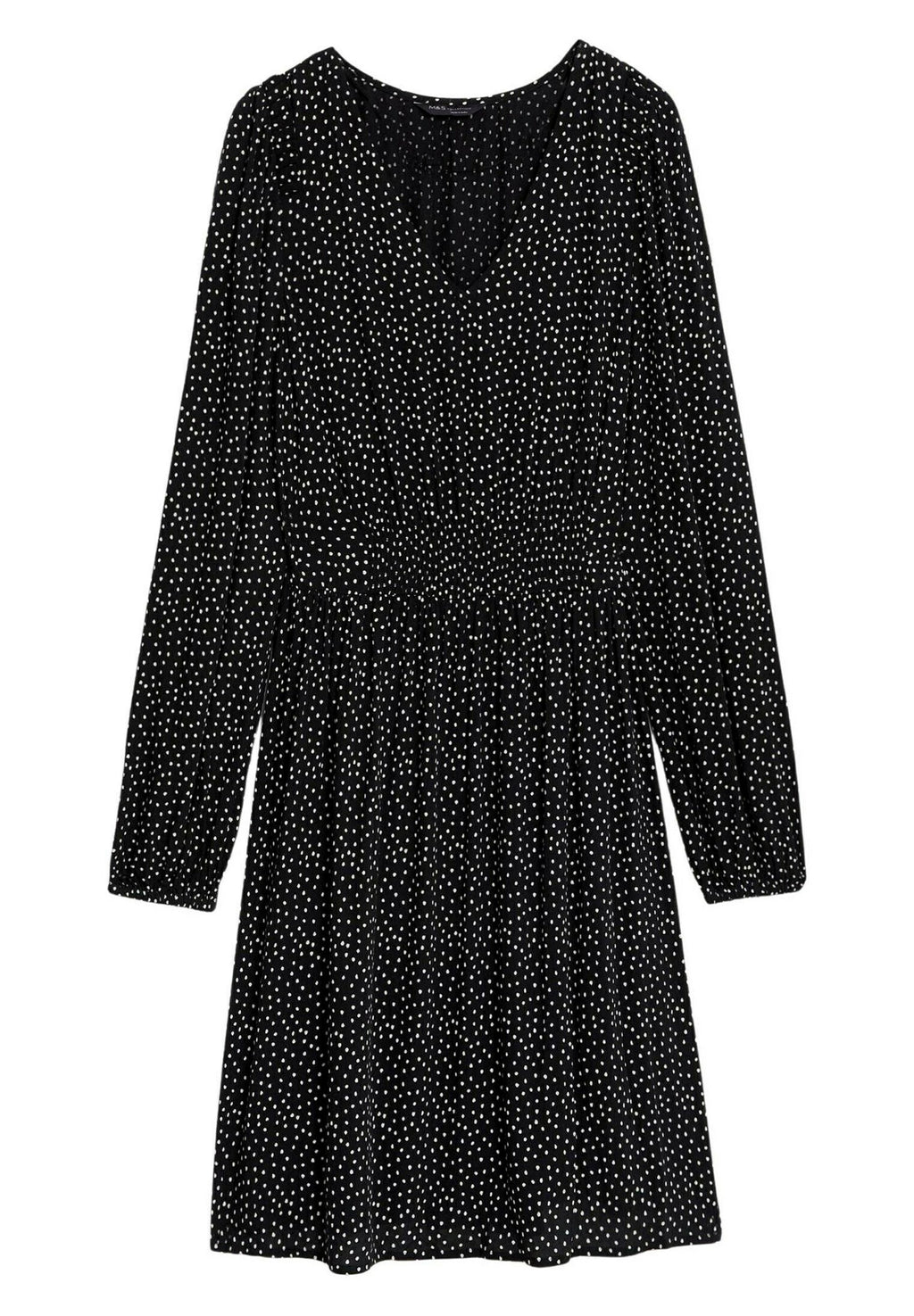 Marks & Spencer PRINTED FRILL DETAIL V NECK