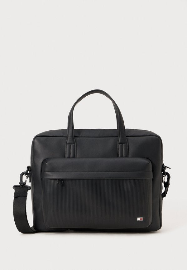 Tommy Hilfiger HILFIGER FLAG RIBBED POCKET LAPTOP BAG - Laptop bag - black