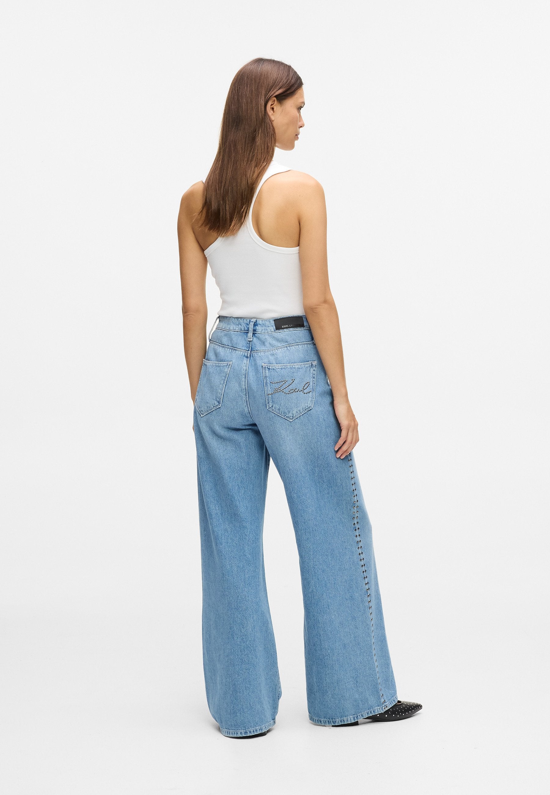 STUDDED SIGNATURE HIGH-RISE WIDE LEG Media 4