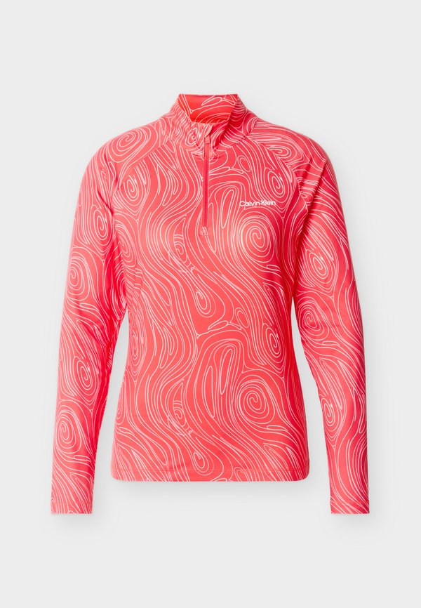 Calvin Klein Golf DAKOTA QUARTER ZIP  - Long sleeved top - coral red