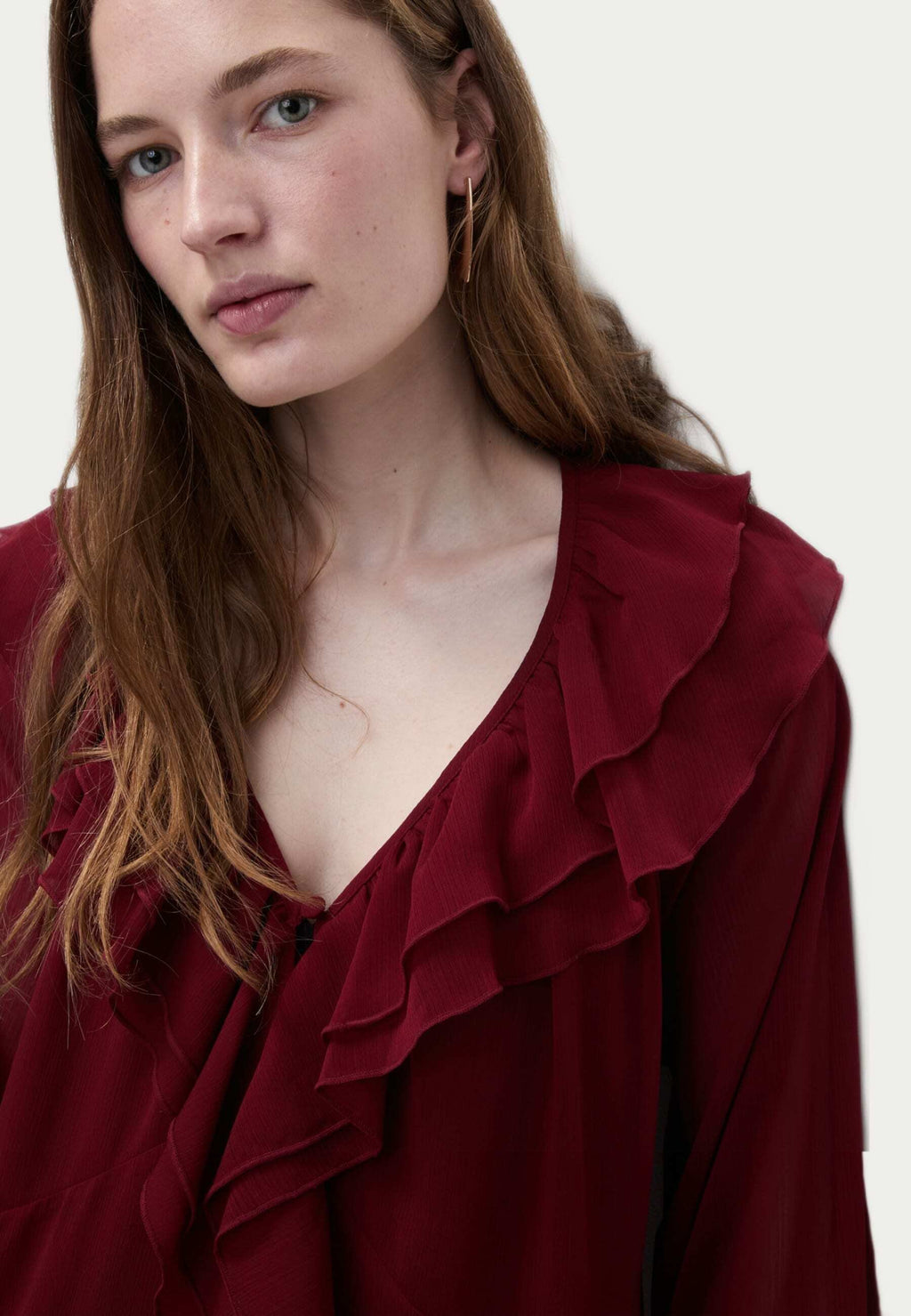 Marks & Spencer V-NECK FRILL DETAIL MIDAXI