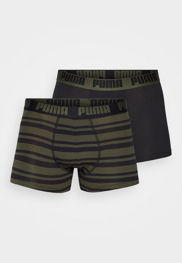 Puma MEN EVERYDAY HERITAGE STRIPE 2 PACK - Trunks - forest night tonal