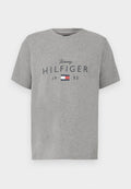 Tommy Hilfiger LOGO GRAPHIC JERSEY CREW NECK T-SHIRT - Print T-shirt - medium grey heather