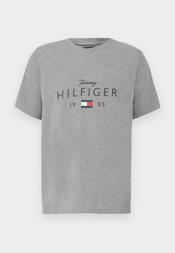 Tommy Hilfiger LOGO GRAPHIC JERSEY CREW NECK T-SHIRT - Print T-shirt - medium grey heather