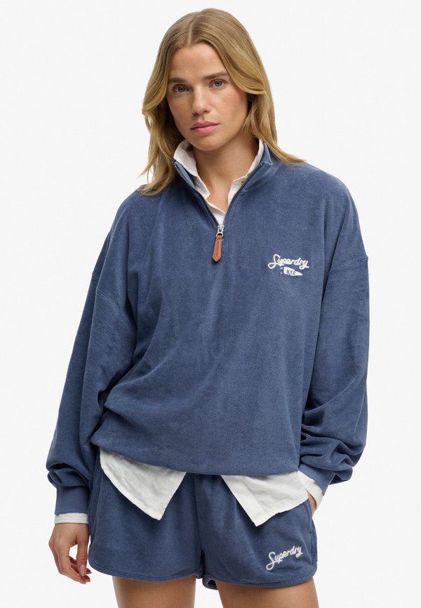Superdry & Co SUPERDRY HERITAGE TERRY HALF ZIP SWEATSHIRT.. - Sweatshirt - vintage indigo