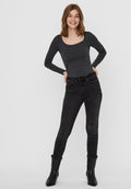 Vero Moda 2 PACK - Long sleeved top - dark grey melange