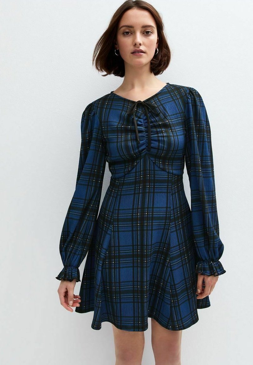 New Look CRINKLED JERSEY CHECKED MINI