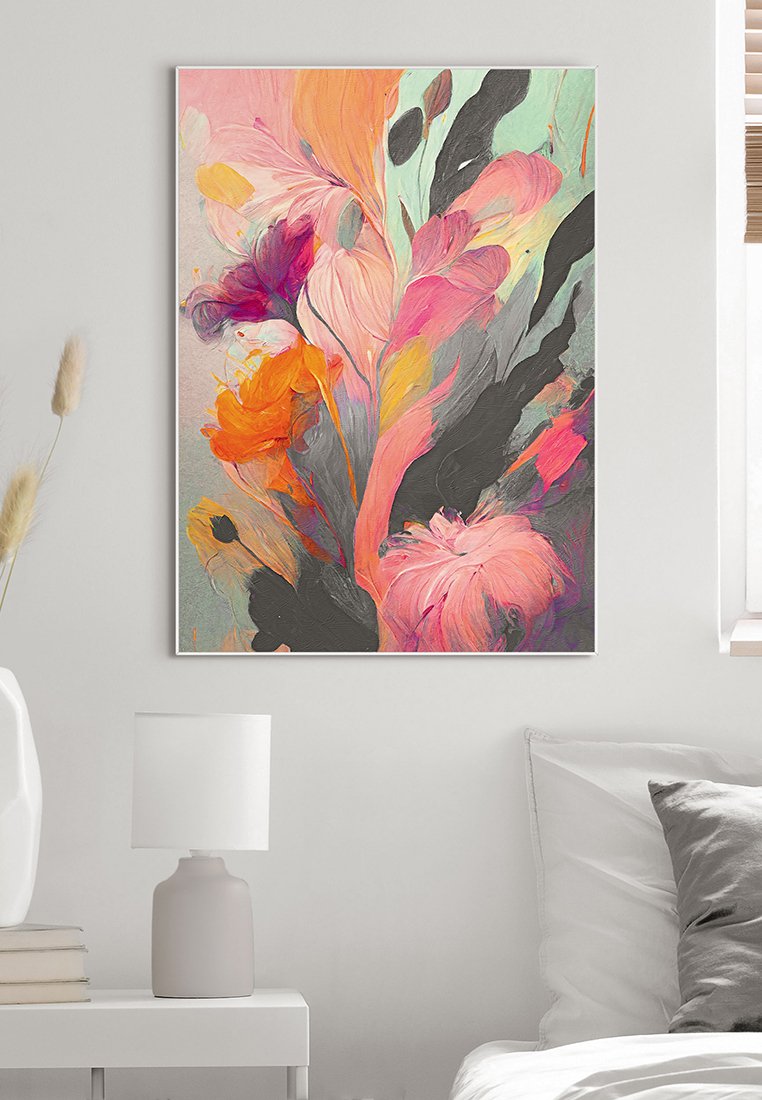 Orange Wallz COLOURFUL PAINTED FLOWERS II